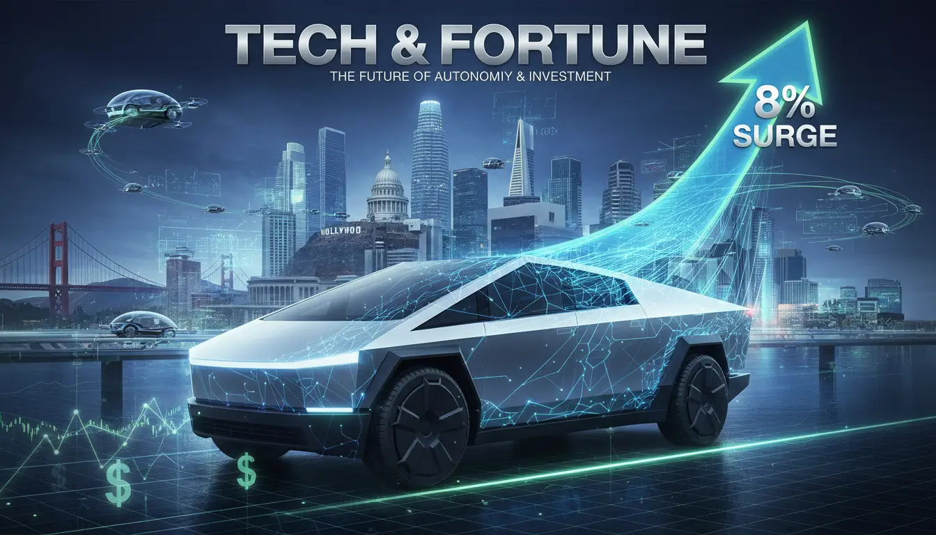Tesla Shares Surge 8% Following Unveiling of New AI-Driven Self-Driving Tech in Latest Earnings Call || 