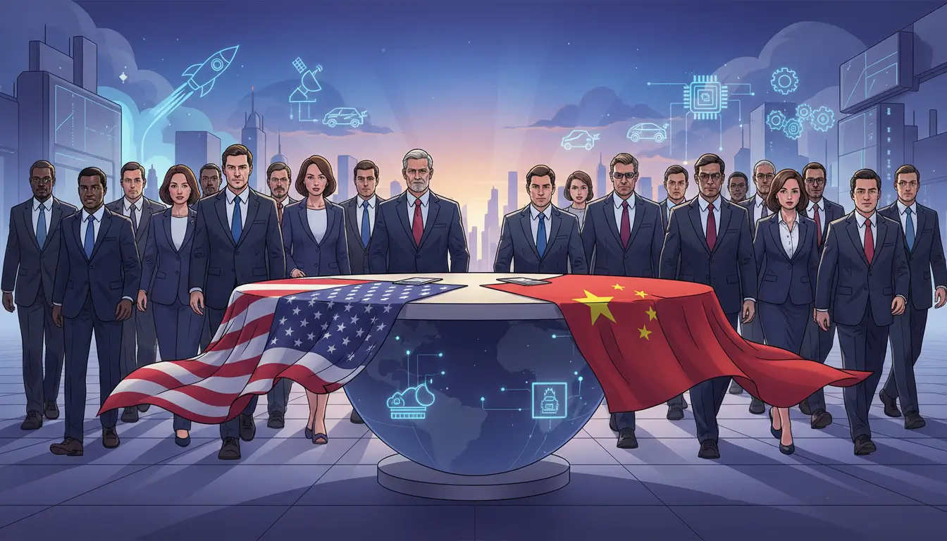 Trump and Xi meeting in china accompanied by billionaires 